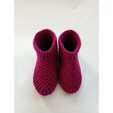 Handmade El Örgüsü Kadın Fuşya Ev Botu