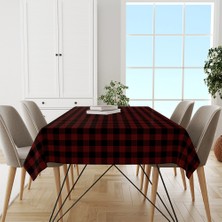 Adawall Kırmızı-Siyah Kare Masa Örtüsü 160X220CM
