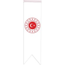 Satürn Design Masaüstü Kırlangıç Çift Taraflı Saten Kumaş Dışişleri Bakanlığı Bayrağı 8 x 30 cm