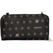 Armine 268 Cüzdan Siyah Baskılı Kadın Çanta