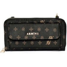 Armine 268 Cüzdan Siyah Baskılı Kadın Çanta