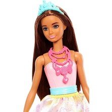 Barbie Dreamtopia Prenses Barbie Bebekler Sarı Etekli Kumral FJC96