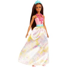 Barbie Dreamtopia Prenses Barbie Bebekler Sarı Etekli Kumral FJC96