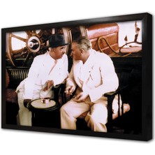 Tablosan Atatürk Ismet Paşa Ile Sohbet Ederken Çerçeveli Cam Tablo