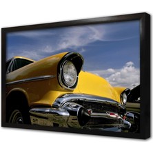 Tablosan Sarı Klasik Araba Çerçeveli Cam Tablo