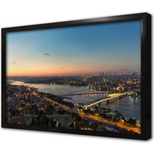 Tablosan Istanbul Galata Köprüsü Çerçeveli Cam Tablo