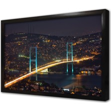 Tablosan Istanbul Boğaz Köprüsü Çerçeveli Cam Tablo
