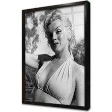 Tablosan Siyah Beyaz Marilyn Monroe Çerçeveli Cam Tablo