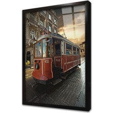 Tablosan Istanbul Taksim Tren Çerçeveli Cam Tablo