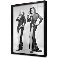 Tablosan Siyah Beyaz Marilyn Monroe Çerçeveli Cam Tablo