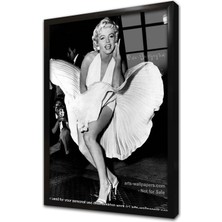 Tablosan Siyah Beyaz Marilyn Monroe Çerçeveli Cam Tablo