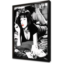 Tablosan Pulp Fiction Uma Thurman Çerçeveli Cam Tablo