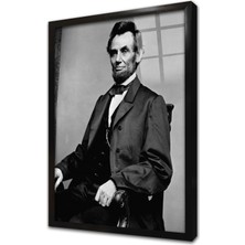 Tablosan Abraham Lincoln Çerçeveli Cam Tablo
