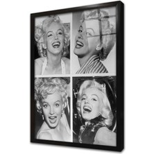 Tablosan Beyaz Gecelikle Marliyn Monroe Çerçeveli Cam Tablo