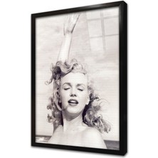 Tablosan Siyah Beyaz Marilyn Monroe Çerçeveli Cam Tablo