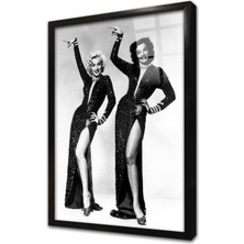 Tablosan Siyah Beyaz Marilyn Monroe Çerçeveli Cam Tablo
