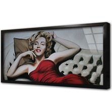 Tablosan Siyah Beyaz Marilyn Monroe Çerçeveli Cam Tablo