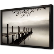 Tablosan Sessisliğin Resmi Çerçeveli Cam Tablo