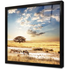 Tablosan Safari Çerçeveli Cam Tablo