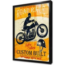 Tablosan Vintage Retro Görsel Çerçeveli Cam Tablo