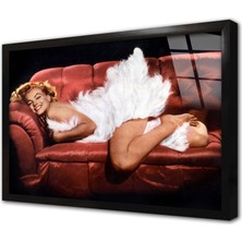 Tablosan Marilyn Monroe Çerçeveli Cam Tablo