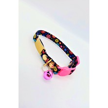 Pet Love Forever İsme Özel Güvenlik Kilitli Çiçekli Kedi Tasması 19-32 cm M