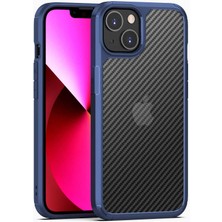 CoverZone Apple iPhone 13 Uyumlu Kılıf Çizgili Kenarları Renkli Koins Kılıf Mavi