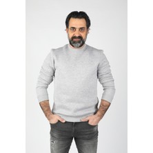 Balins Erkek Sıfır Yaka Ribanalı 3 Iplik Sweatshirt Gri