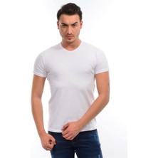 Modaplaza Erkek Slimfit V Yk. K.kl Tshirt 101EY010001