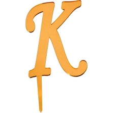 Pastaland Aynalı Altın Pleksi K Harfi