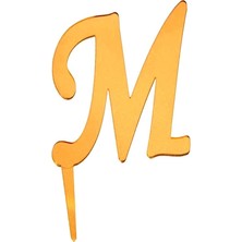 Pastaland Aynalı Altın Pleksi M Harfi