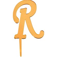 Pastaland Aynalı Altın Pleksi R Harfi