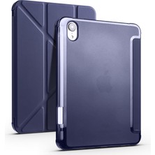 AktarMobile Apple iPad Mini 6. Nesil 2021 Uyumlu Kılıf Kalem Bölmeli Akıllı Kapak Standlı Kılıf Smart Cover