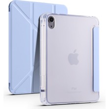 AktarMobile Apple iPad Mini 6. Nesil 2021 Uyumlu Kılıf Kalem Bölmeli Akıllı Kapak Standlı Kılıf Smart Cover