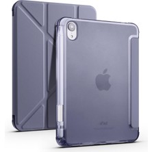 AktarMobile Apple iPad Mini 6. Nesil 2021 Uyumlu Kılıf Kalem Bölmeli Akıllı Kapak Standlı Kılıf Smart Cover