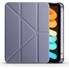 AktarMobile Apple iPad Mini 6. Nesil 2021 Uyumlu Kılıf Kalem Bölmeli Akıllı Kapak Standlı Kılıf Smart Cover