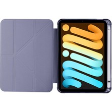 AktarMobile Apple iPad Mini 6. Nesil 2021 Uyumlu Kılıf Kalem Bölmeli Akıllı Kapak Standlı Kılıf Smart Cover