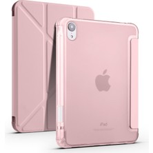 AktarMobile Apple iPad Mini 6. Nesil 2021 Uyumlu Kılıf Kalem Bölmeli Akıllı Kapak Standlı Kılıf Smart Cover