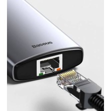 Baseus 8in1 Hub Type-C RJ45 4K HDMI 3*usb 3.0 Sd Tf Macbook Pro Laptop Ipad Uyumlu Adaptör Çoklay