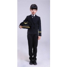 My Kostüm Kız Çocuk Siyah Pilot Kostümü Lüx