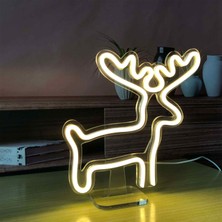 Honey Concept Geyik Neon LED Dekoratif Masa ve Gece Lambası