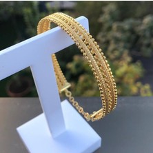 TMT Silver Altın Kaplama Hasır Dorika Gümüş Bilezik