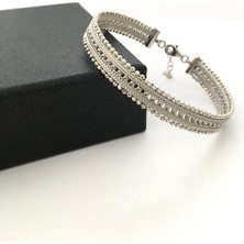 TMT Silver 925 Ayar Gümüş Hasır Örgü Bilezik Kadınlar İçin Zarif ve Modern