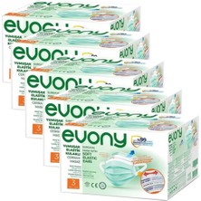 Evony Elastik Kulaklı 3 Katlı Cerrahi Maske 250 Adet