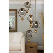 Begüsa Jüpiter 5.li Avize Eskitme Füme Cam