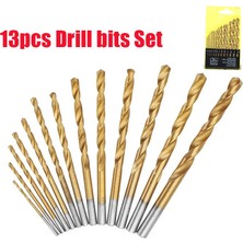 Dtools 13 Adet/takım 1.5 ~ 6.5mm Yuvarlak Şaft Hss Kaplamalı Titanyum Büküm Matkap Ucu Seti Sac Demir Alüminyum Bakır Ağaç Işleme Metal Aracı (Yurt Dışından)
