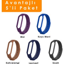 Kyver Xiaomi Mi Band 5 ve 6 Uyumlu Silikon Kordon 5'li Set 11