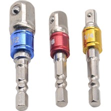 Dtools Krom Vanadyum Çelik Soket Adaptörü Hex Shank - 1/4 "3/8" 1/2" Uzatma Matkap Uçları Sürücü Elektrikli Delme Kafaları (Yurt Dışından)