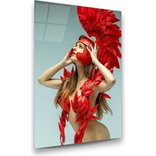 Glass Art Karnaval'da Kadın Dikey Cam Tablo