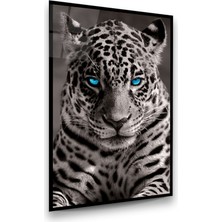 Glass Art Leopar Dikey Cam Tablo